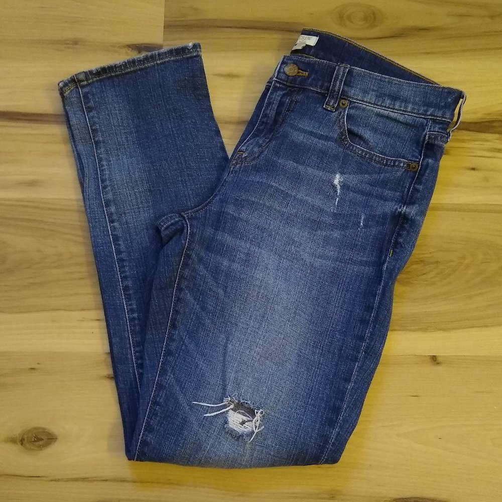 EUC J. Crew Distressed Straight Leg Jeans 28R